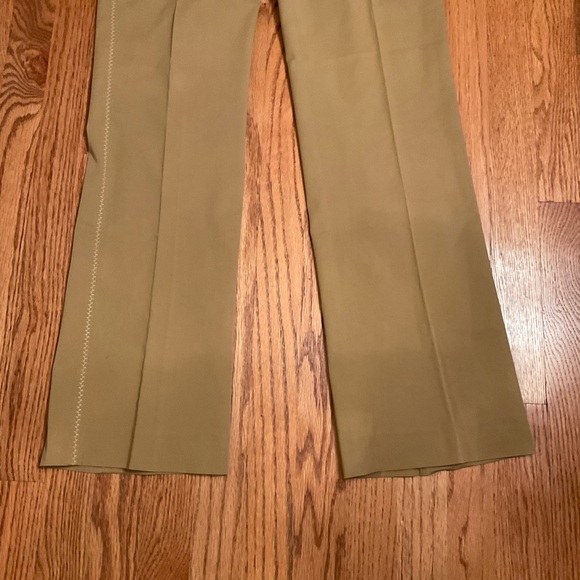 St. Emile Trousers with Stitching Detail, Tan, Front Zip, Side Pockets, Sz 4 - Picture 5 of 13